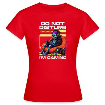Skeleton Gamer Gaming Halloween - Women's T-Shirt - red - Front - AI Model Female 172 dark (172cm)