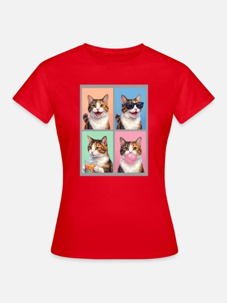 Katzen Japanese Bobtail Katze - Frauen T-Shirt - Rot