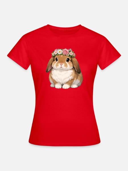 Kaninchen mit Hängeohren - Frauen T-Shirt - Rot