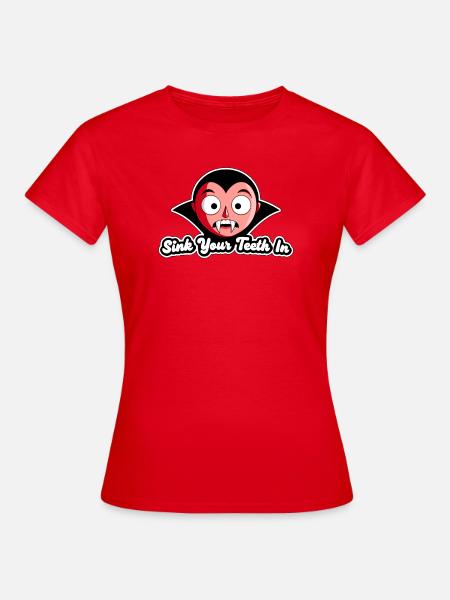 Setz deine Zähne in Vampir-Tee-Logo - Frauen T-Shirt - Rot