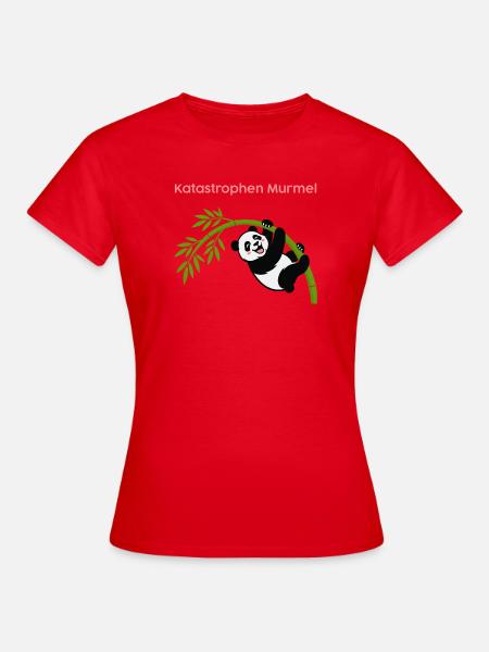 Katastrophen Murmel: Panda am Bambus - Frauen T-Shirt - Rot