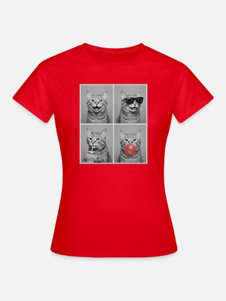 Katzen Manx Katze - Frauen T-Shirt - Rot
