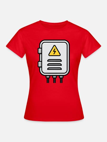 Elektrischer Verteilerverteiler - Frauen T-Shirt - Rot