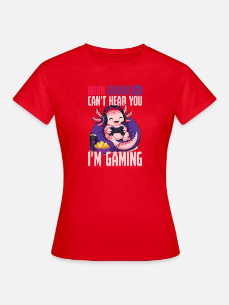 Funny Axolotl Gamer Gaming - Frauen T-Shirt - Rot