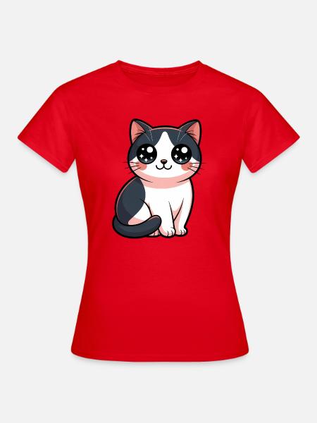 Kawaii Kätzchenkatzenliebhaber - Frauen T-Shirt - Rot
