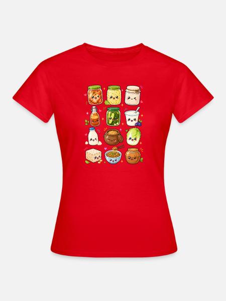 Kawaii Fermente | Kimchi & Fermentation - Frauen T-Shirt - Rot