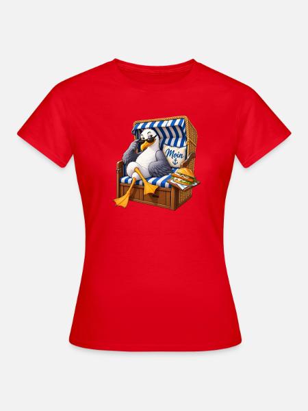 Strandvogel im Strandkorb - Frauen T-Shirt - Rot