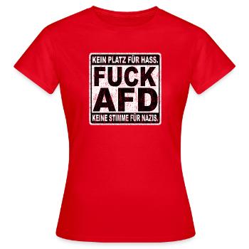 FUCK AFD – Gegen Rechts Statement - Frauen T-Shirt - Rot - Vorne - AI Model Female 172 dark (172cm)
