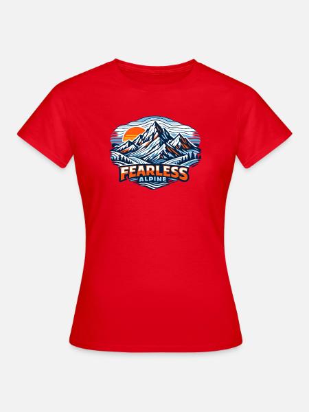 Furchtlos Alpenpanorama - Frauen T-Shirt - Rot