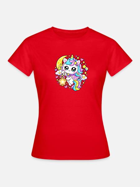 Astral Kawaii Pastell-Einhorn - Frauen T-Shirt - Rot