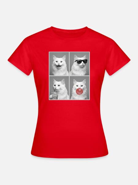 Katzen Türkisch Angora Katze - Frauen T-Shirt - Rot