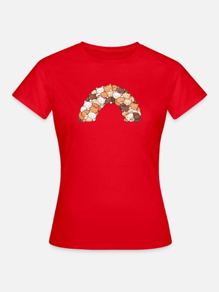 Schlafender Katzenbogen - Frauen T-Shirt - Rot