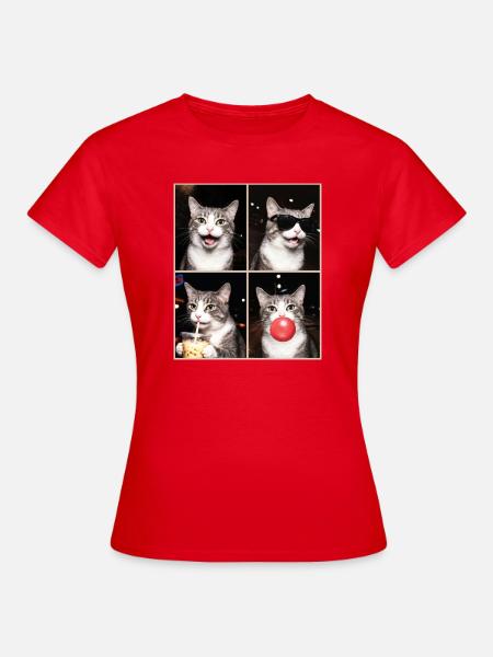 Katzen Graue Tabby Katze - Frauen T-Shirt - Rot
