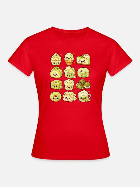 Kawaii Pistazie | Desserts & Süßes - Frauen T-Shirt - Rot