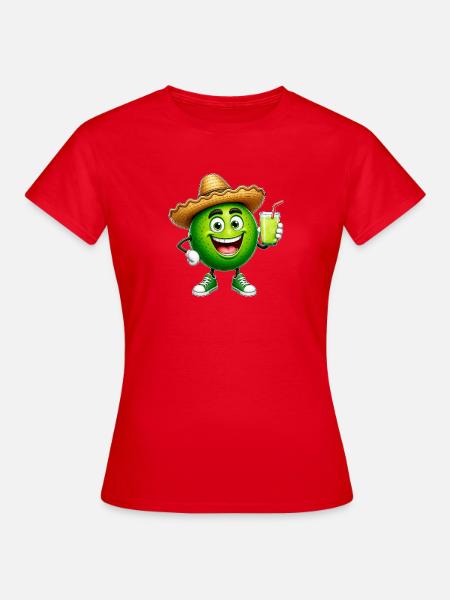 Happy Lime mit einem Getränk - Frauen T-Shirt - Rot
