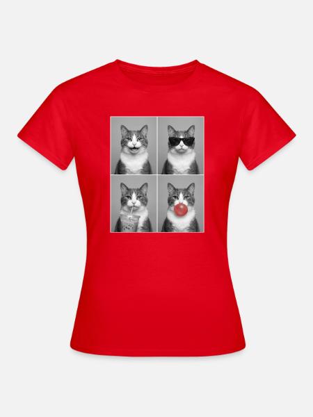 Katzen Graue Tabby Katze - Frauen T-Shirt - Rot