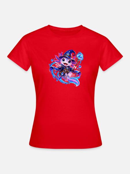 Zauber-Axolotl – Magisches Fantasy Axolotl - Frauen T-Shirt - Rot