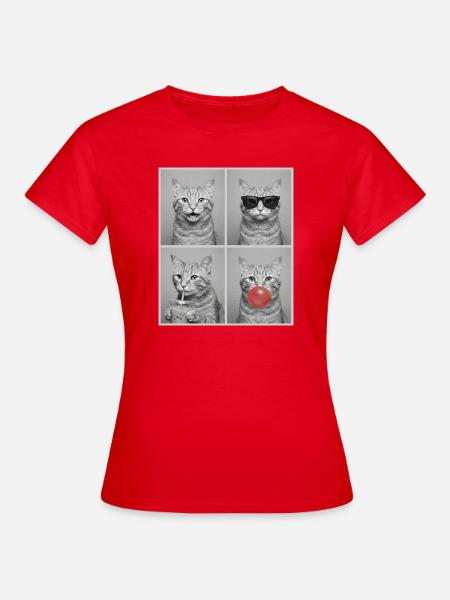 Katzen orange Tabby Katze - Frauen T-Shirt - Rot