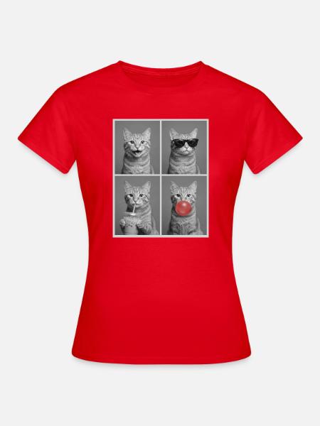 Katzen orange Tabby Katze - Frauen T-Shirt - Rot