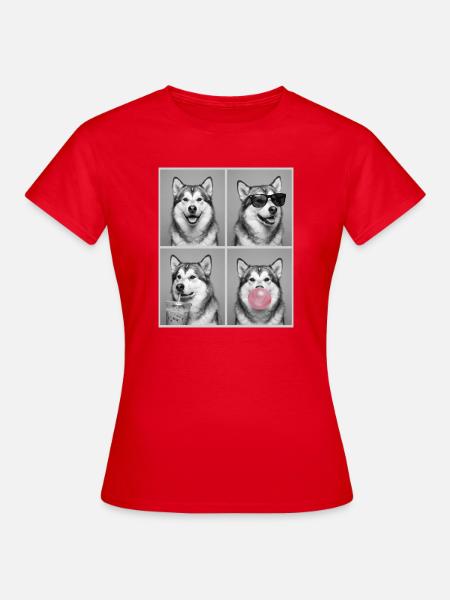 Hunde Alaskan Malamute Hund - Frauen T-Shirt - Rot