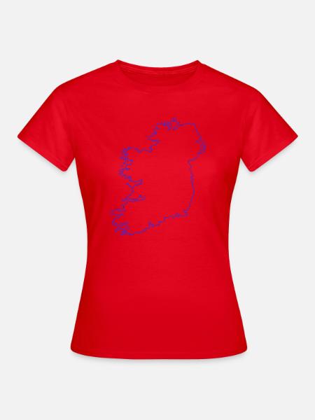 Karte von Irland - Frauen T-Shirt - Rot
