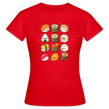 Kawaii Sushi | Japan Food & Reis - Frauen T-Shirt - Rot - Vorne - AI Model Female 172 dark (172cm)