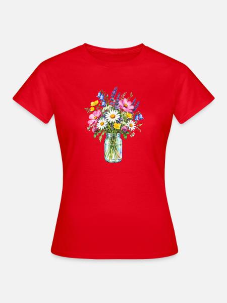 Botanische Wildblumen Wildblume - Frauen T-Shirt - Rot