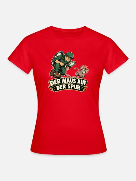 Der Maus auf der Spur - Frauen T-Shirt - Rot