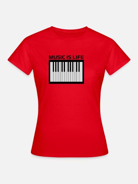 Monochrome Klaviertasten - Frauen T-Shirt - Rot
