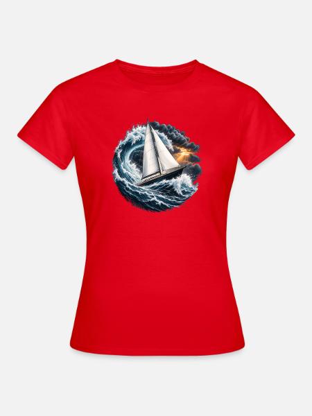 Segelschiff - Frauen T-Shirt - Rot
