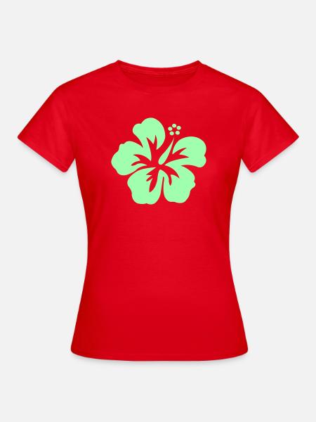 Mint Hibiskus Silhouette - Frauen T-Shirt - Rot
