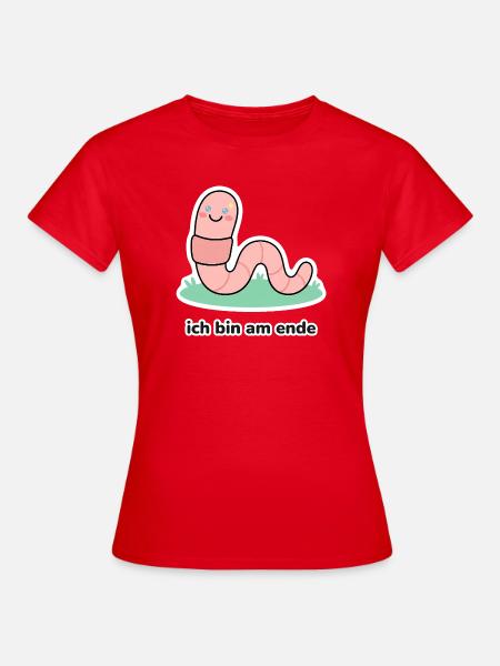 ich bin am ende – Wurm Meme - Frauen T-Shirt - Rot