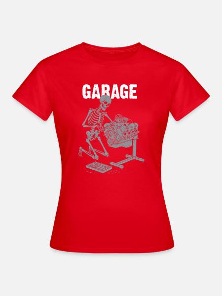 Skelettmechaniker in der Werkstatt - Frauen T-Shirt - Rot