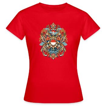 Indonesien | Inseln, Vulkan & Reis - Frauen T-Shirt - Rot - Vorne - AI Model Female 172 dark (172cm)