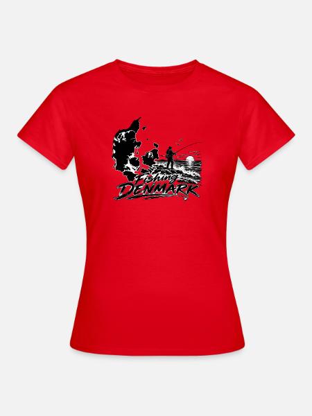 Angeln in Dänemark - Frauen T-Shirt - Rot