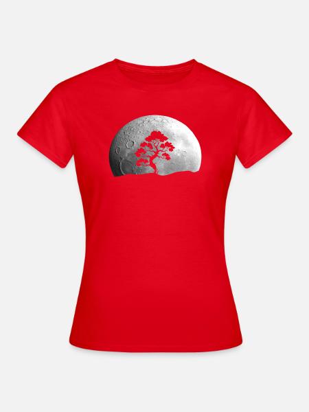 Bonsai Baum Mond - Frauen T-Shirt - Rot