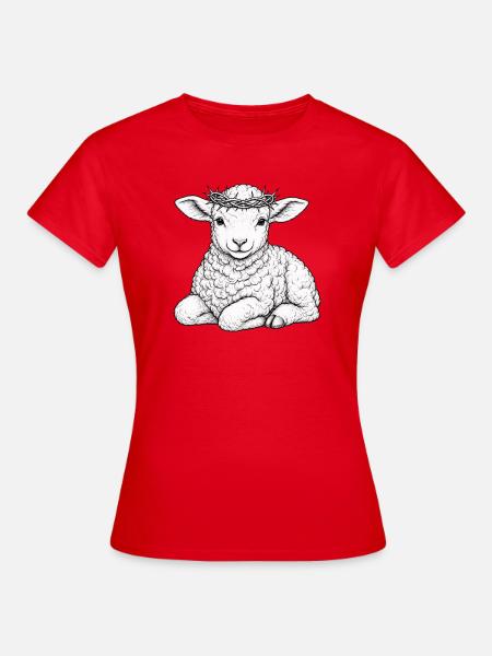 Jesus – Lamm Gottes - Frauen T-Shirt - Rot