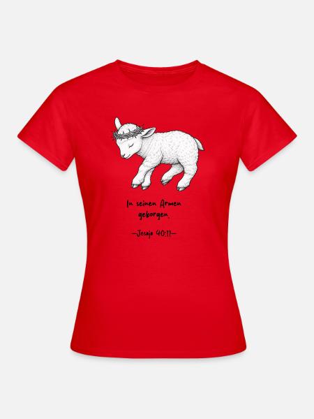 Lamm Gottes – Frieden - Frauen T-Shirt - Rot
