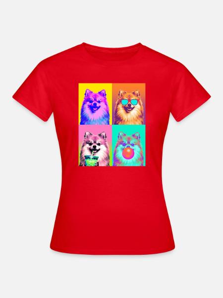 Hunde Zwergspitz Hund - Frauen T-Shirt - Rot