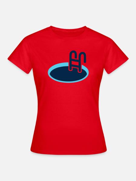 Eisbad Pool Schwimm Logo - Frauen T-Shirt - Rot