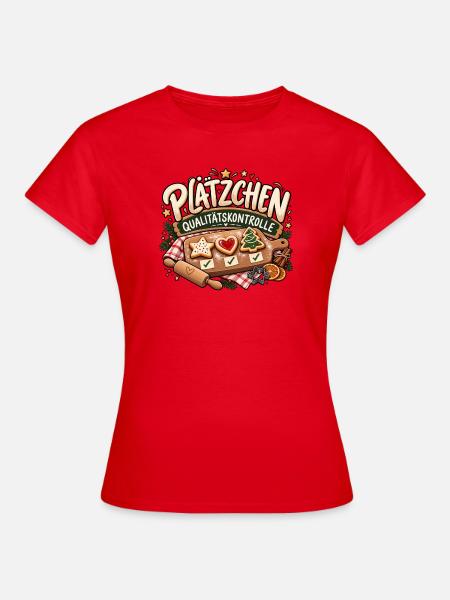 Plätzchen Lustiges Weihnachtsdesign - Frauen T-Shirt - Rot