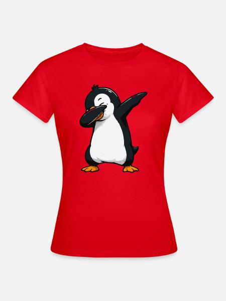 Dab-Pinguin Illustration - Frauen T-Shirt - Rot