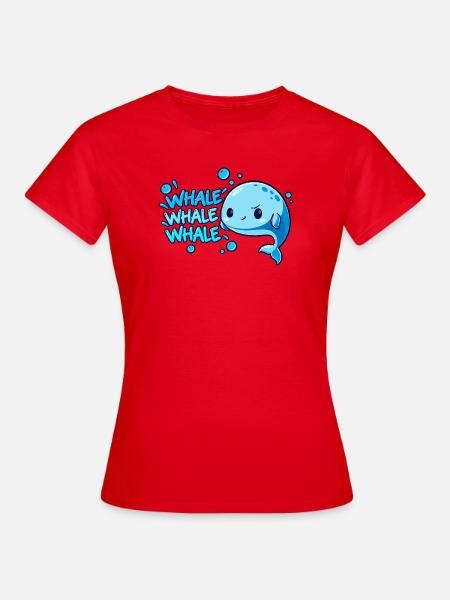 Wortspiel-Wal - Frauen T-Shirt - Rot