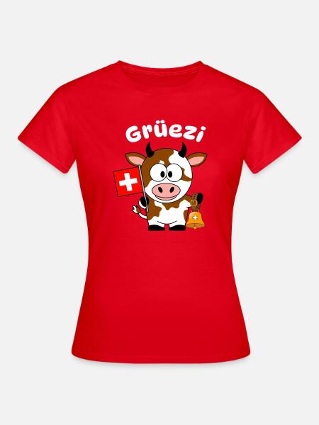 Grüezi Kuh 2 - Frauen T-Shirt - Rot
