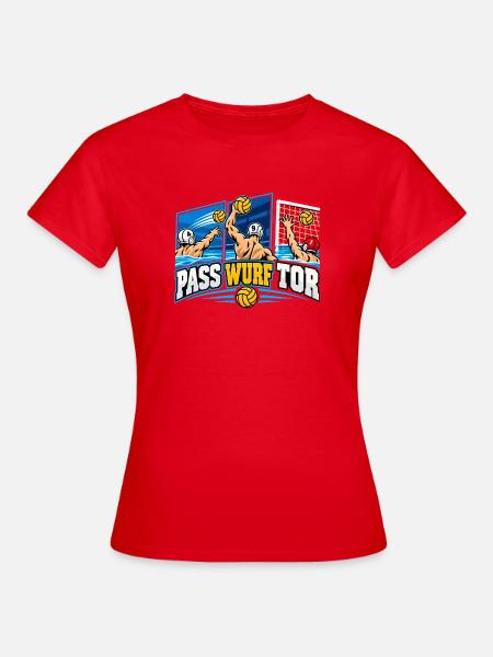 Wasserball Pass Wurf Tor - Frauen T-Shirt - Rot