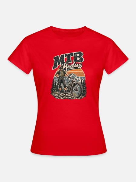 MTB Modus Retro Berglandschaft - Frauen T-Shirt - Rot