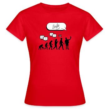 Entwicklung der Kommunikation - Frauen T-Shirt - Rot - Vorne - AI Model Female 172 dark (172cm)