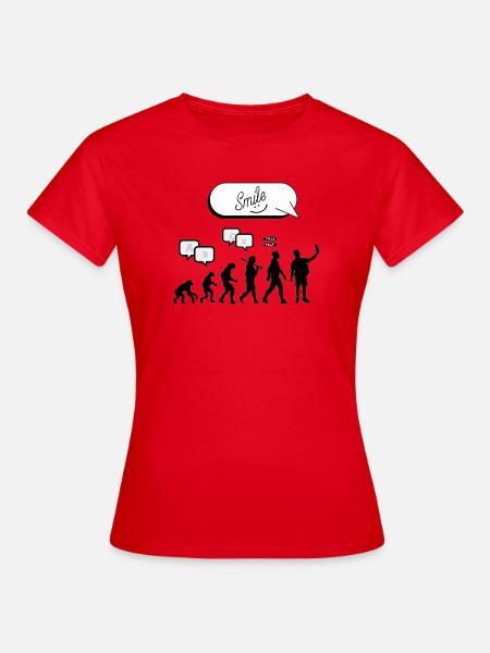 Entwicklung der Kommunikation - Frauen T-Shirt - Rot