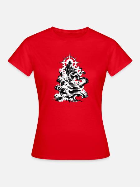 Aufstiegsweg aus Wolken - Frauen T-Shirt - Rot