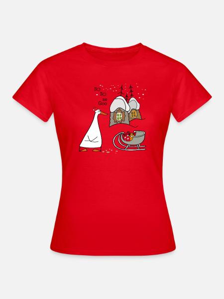 Weihnachtliche Gans  - Frauen T-Shirt - Rot